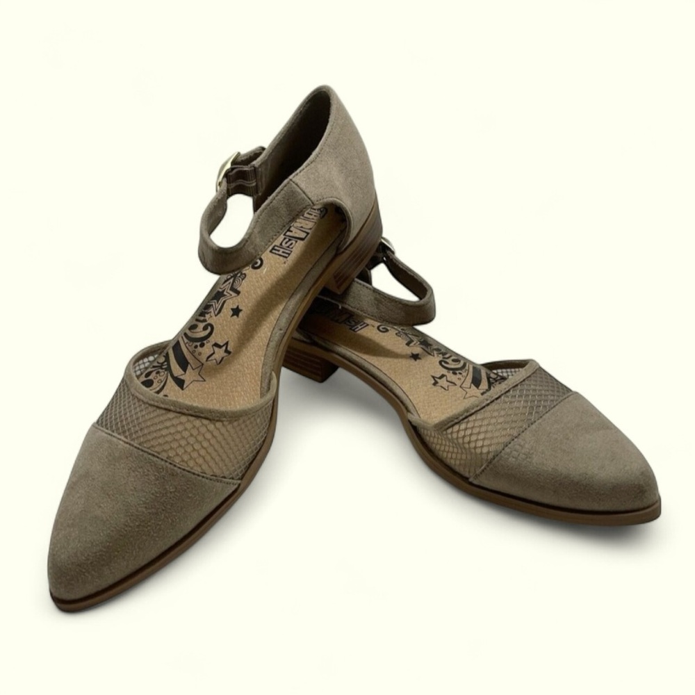 Brash Women's Mary Jane Flats Fabric Tan/Taupe Pointed Toe Size 10M